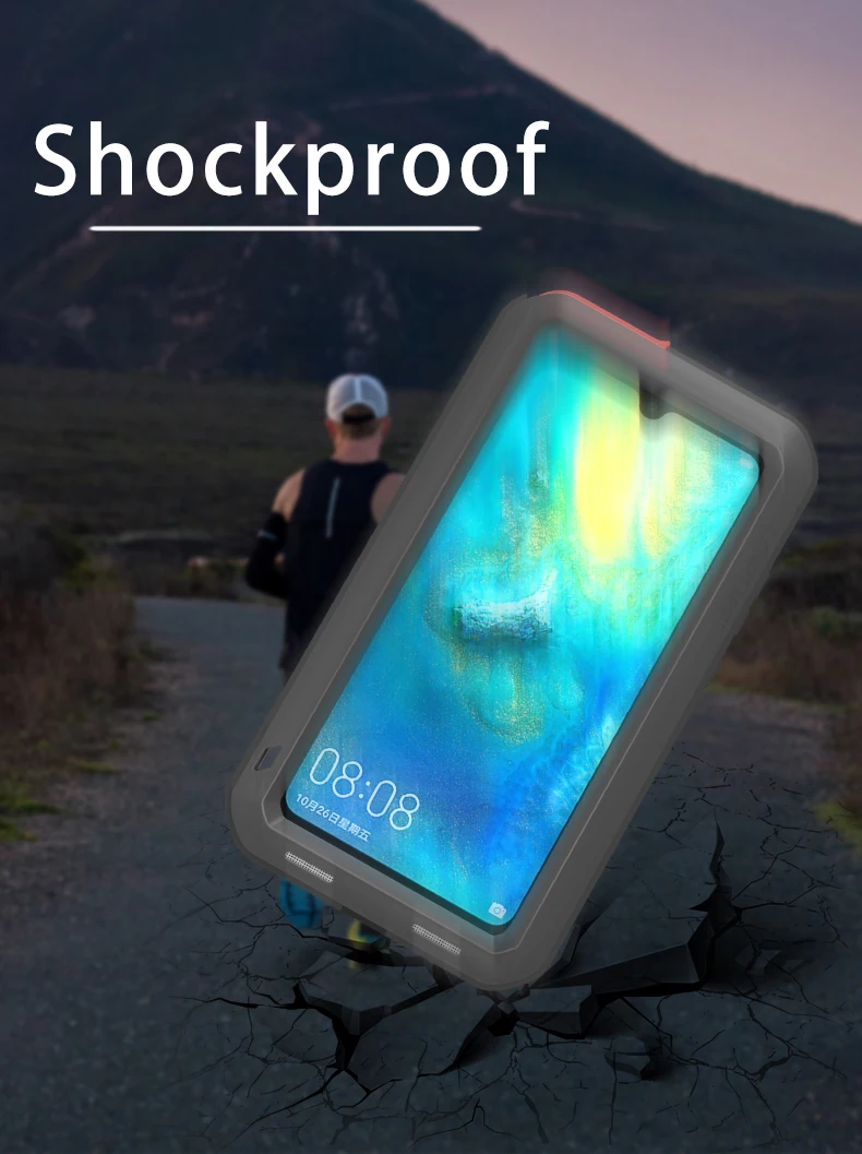 Мощный металлический водонепроницаемый чехол Love Mei для Huawei Mate 20 Lite/Huawei Pro/Huawei