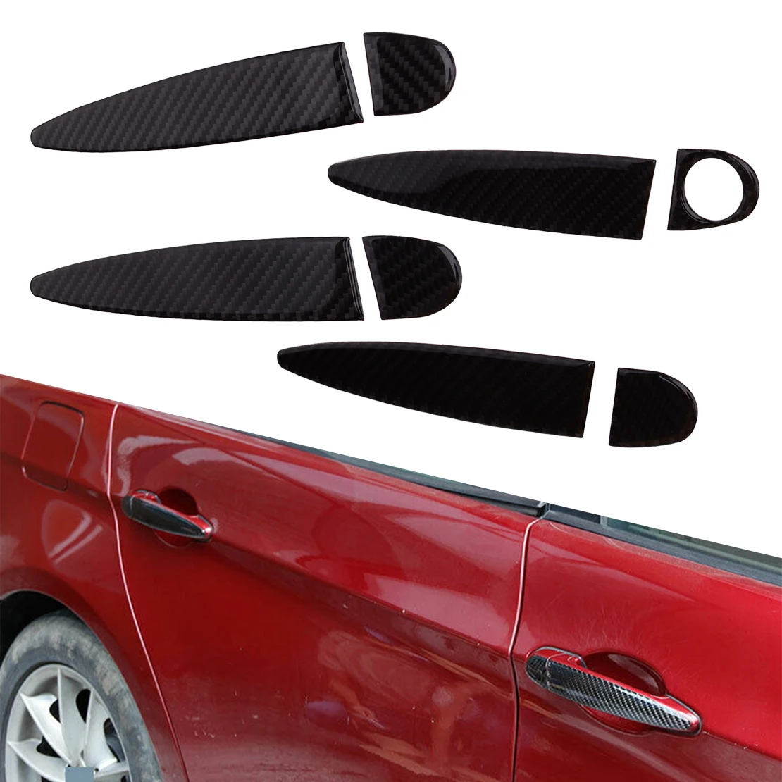 

Carbon Fiber Door Handle Cover Moulding Trim Protector Fit For BMW 3 E90 E91 Sedan 2005 2006 2007 2008 2009 2010 2011 2012