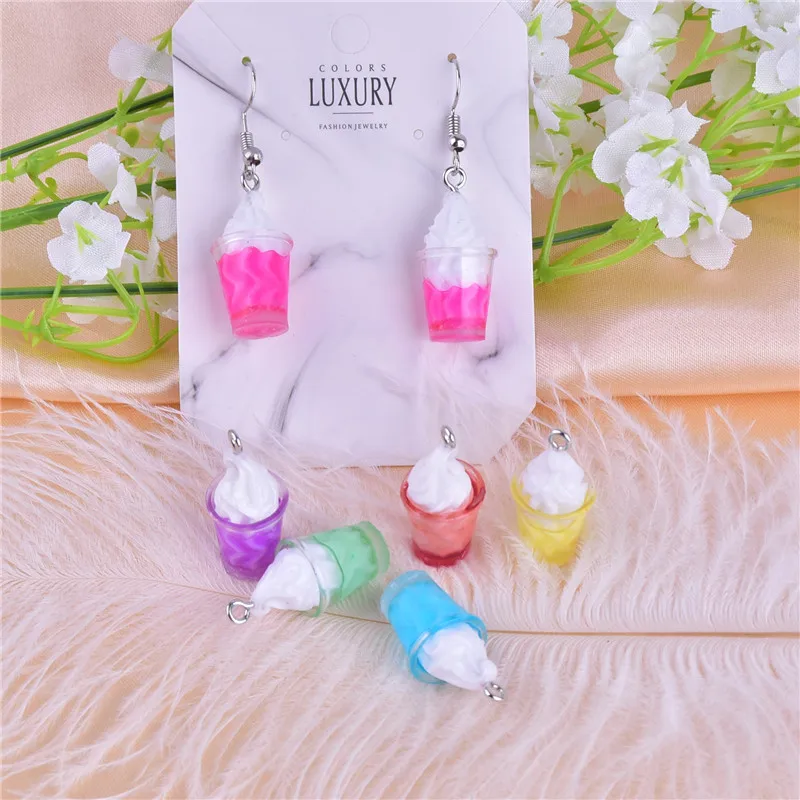 10 шт./12 искусственных фспанпучино мороженое напиток из смолы подвески серьги