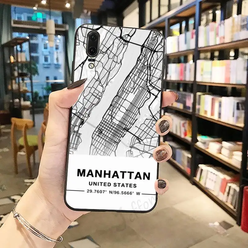 

Ins Travel Country Sketch City Map Phone Case For Huawei honor Mate P 10 20 30 40 i 9 8 pro x Lite smart 2019 nova 5t