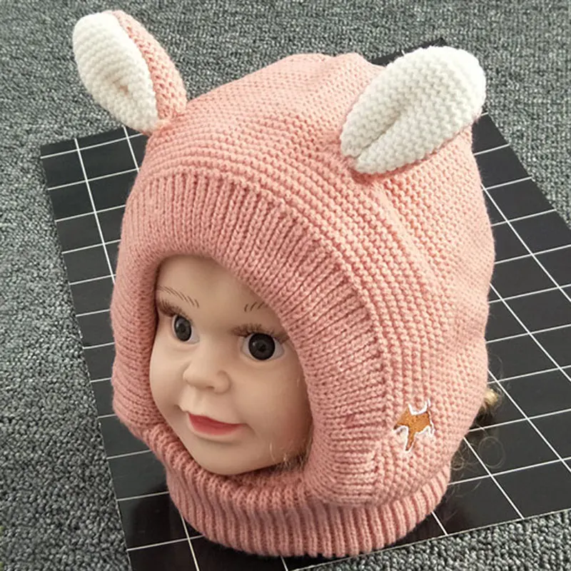 Детские зимние шапки с ушками щенка из Мультфильма Вязаные шапки с флисовой подкладкой шапки с ушками для девочек и мальчиков от 2 до 5 лет