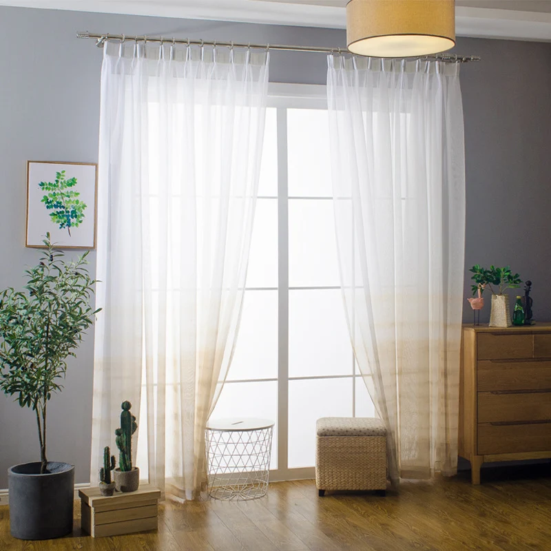 Занавески однотонные градиентные для гостиной серого цвета оконные шторы