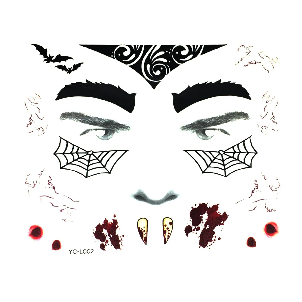 Хэллоуин татуировки Макияж набор для вечеринки костюм женский лицо блеск Лицо