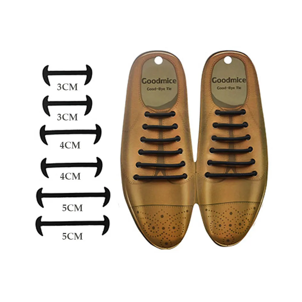 

12pcs/set 3 Size Men Women Leather Shoes Rubber Silicone Shoelaces For Shoes Lazy No Tie Shoelaces Elastic Off White Black Brown