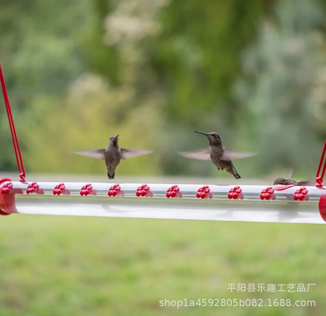

Hanging long tube transparent bird feeder Flower and hummingbird bird feeder