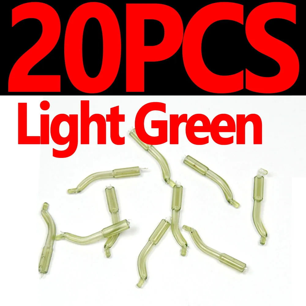 20PCS Light Green JIGEECARP 20 шт. резиновый крючок для ловли карпа, камуфляжные противозапутывающие лески, выравнивающие рыболовные клеммы, снасти, аксессуары - Цвет: 20PCS Light Green