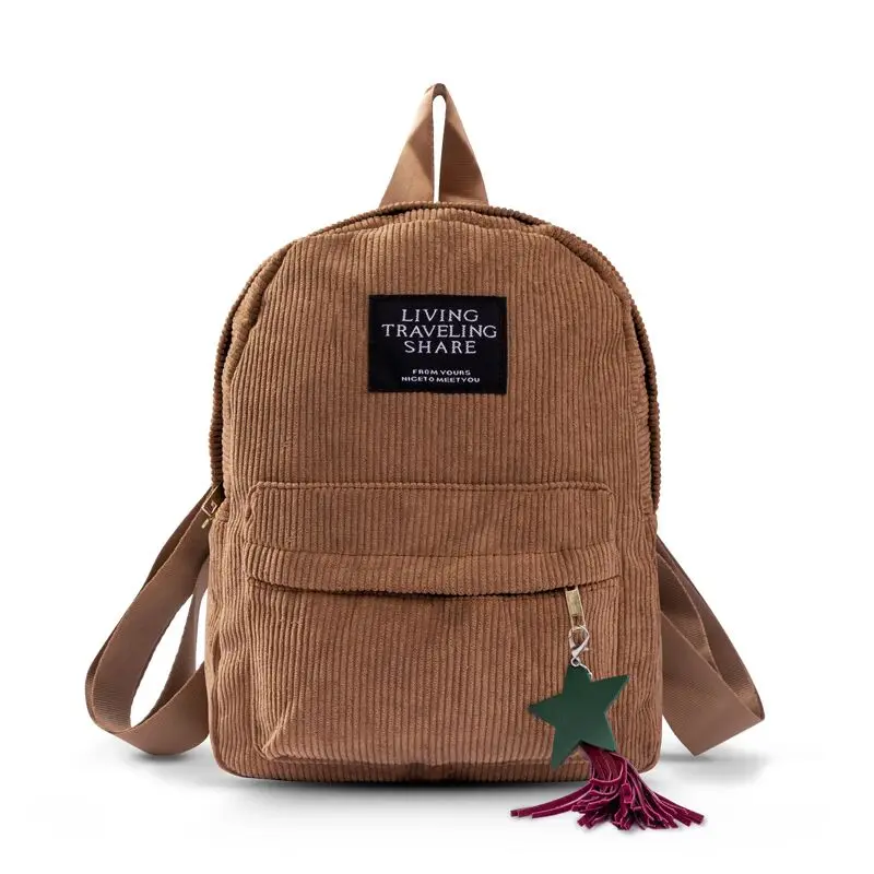 

Women Mini Corduroy Backpack Female Eco Simple Canvas Shoulder Bag Ladies Casual Small Travel Bags Backpack for Teenage Girls