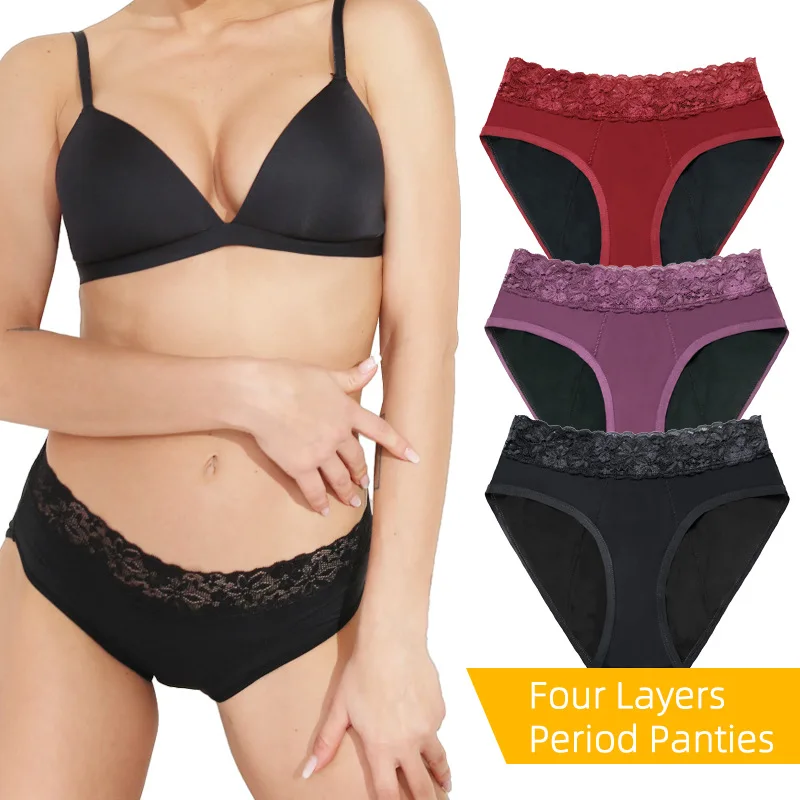 

Physiological Underwear Four-layer High-waist Hollowed Sexy Menstrual Leak-proof Aunt High-absorption Menstrual Women's Panties