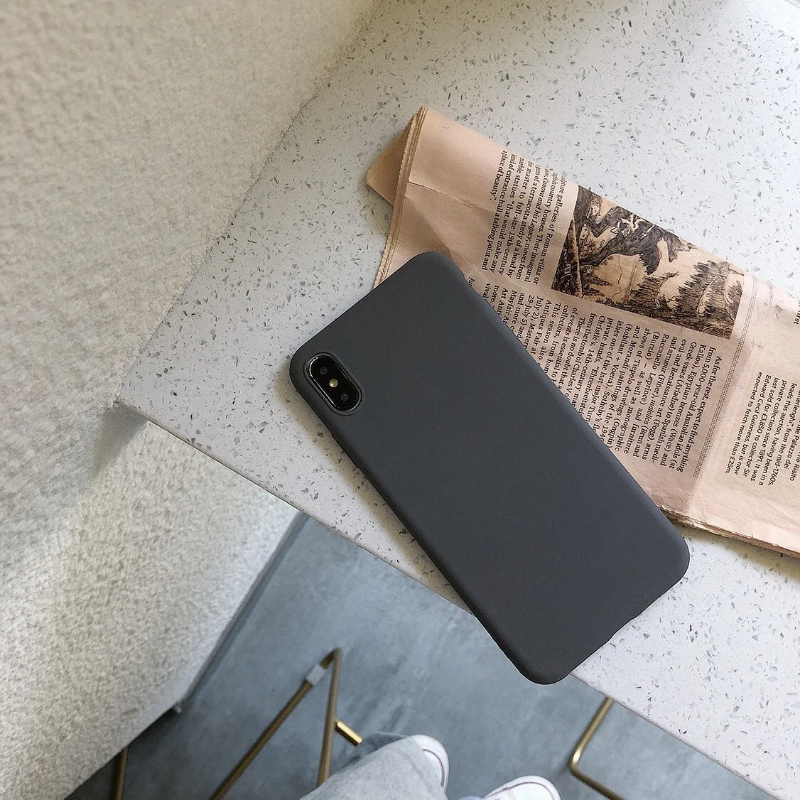 Gray Песчаник матовый Силиконовый чехол для Samsung Galaxy S8 S9 S10 Plus Note 10 8 9 S10E A10 A20 A30 A40 A50 A70 A80 матовый чехол Funda - Цвет: Gray