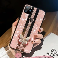 luxury rhinestone 3d butterfly for iphone x xr xs 13 12 11 pro max 7 8 plus se2 case for samsung s21 s20 fe note 20 ultra cover