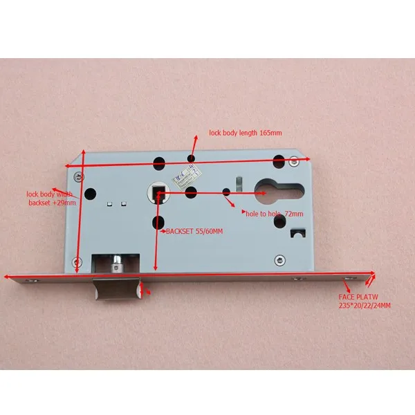 RML-15 Stainless Steel Silent Single slanted tongue Fire Exit Door Handle Lock Body | Обустройство дома