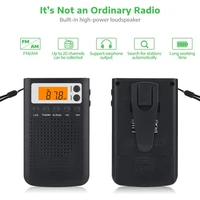 mini radio portable stereo pocket radio speaker with built in speaker headphone jack am fm alarm clock radio
