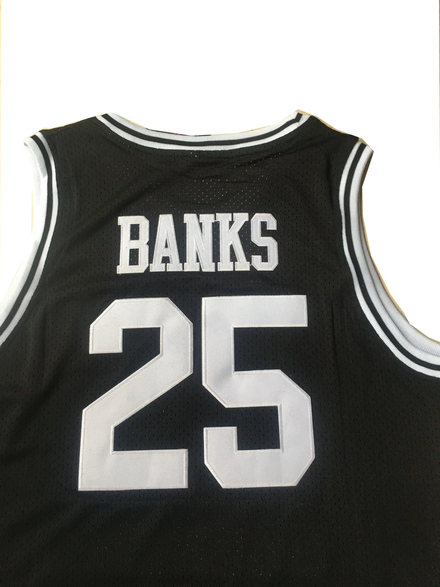 

BG basketball jerseys BEL-AIR ACADEMY 25 BANKS jersey Embroidery sewing Outdoor sportswear Hip-hop culture movie black yellow