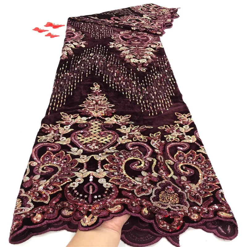 

Embroidered Net Fabric with beaded super Quality African Tulle Lace Fabric For party Dress JJN585