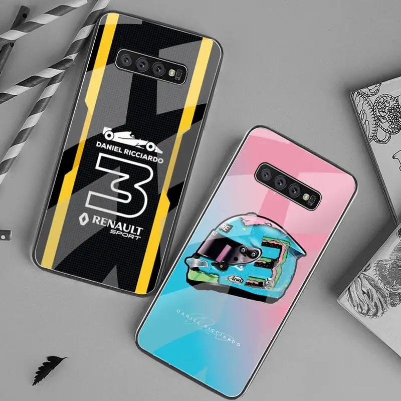 

KPUSAGRT F1 Rider Daniel Ricciardo Painted Phone Case Tempered Glass For Samsung S20 Plus S7 S8 S9 S10 Plus Note 8 9 10 Plus