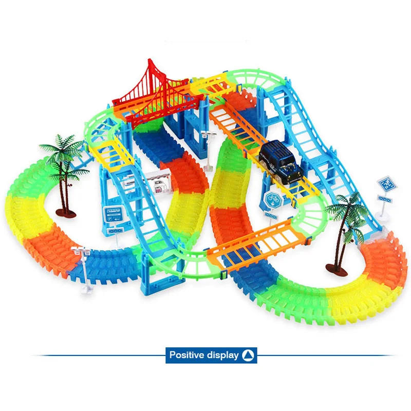 Подключение 2 типа железная дорога волшебный гоночный трек Игровой Набор Diy изгиб