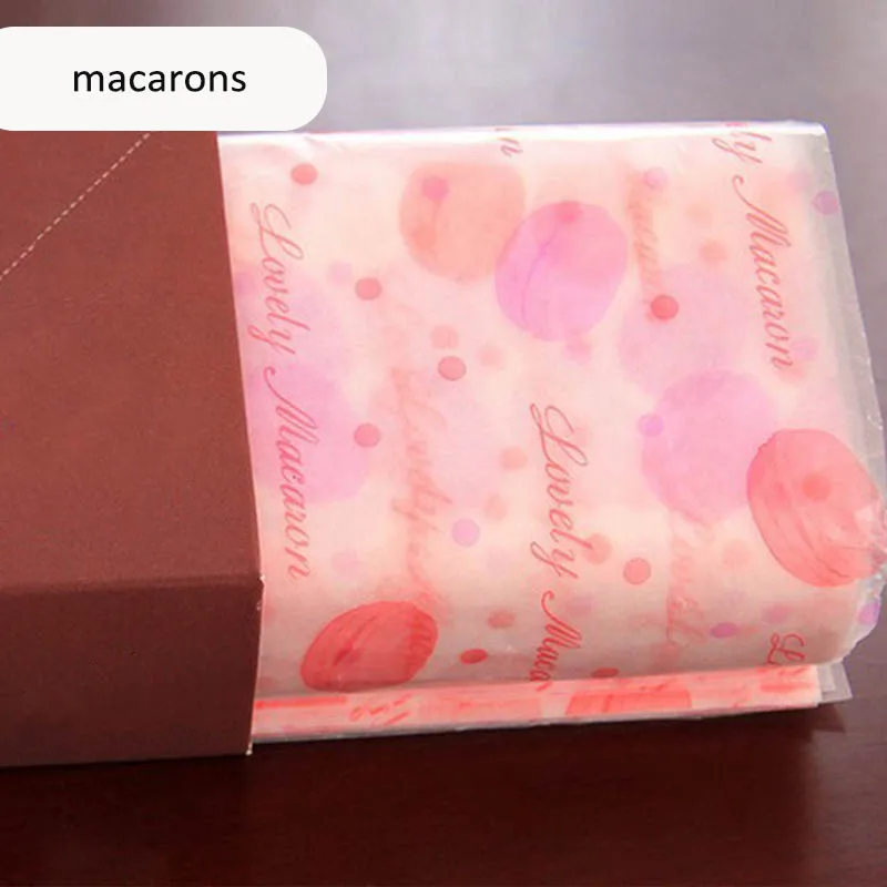 macarons 50 шт./компл. упаковочная Бумага хлеб сэндвич Гамбургер картофель фри посылка воск Бумага выпечки для Еда инструменты Кухня гаджеты упаковочных материалов, Класс - Цвет: macarons