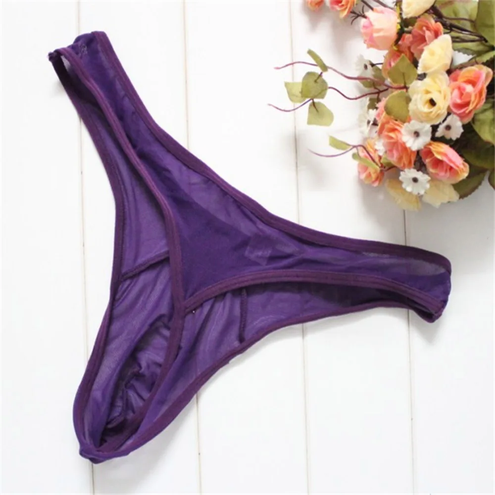 

Ultra-thin Sexy men's thong transparent network yarn low waist underwear sexy underwear the temptation T pants G-string Thongs