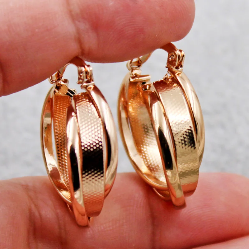 Модные серьги для женщин золотого цвета круглые золотые кольца свадебные