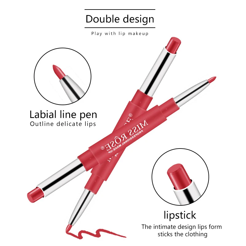 MISS ROSE 2в1 матовая губная помада карандаш для женщин водостойкая Обнаженная