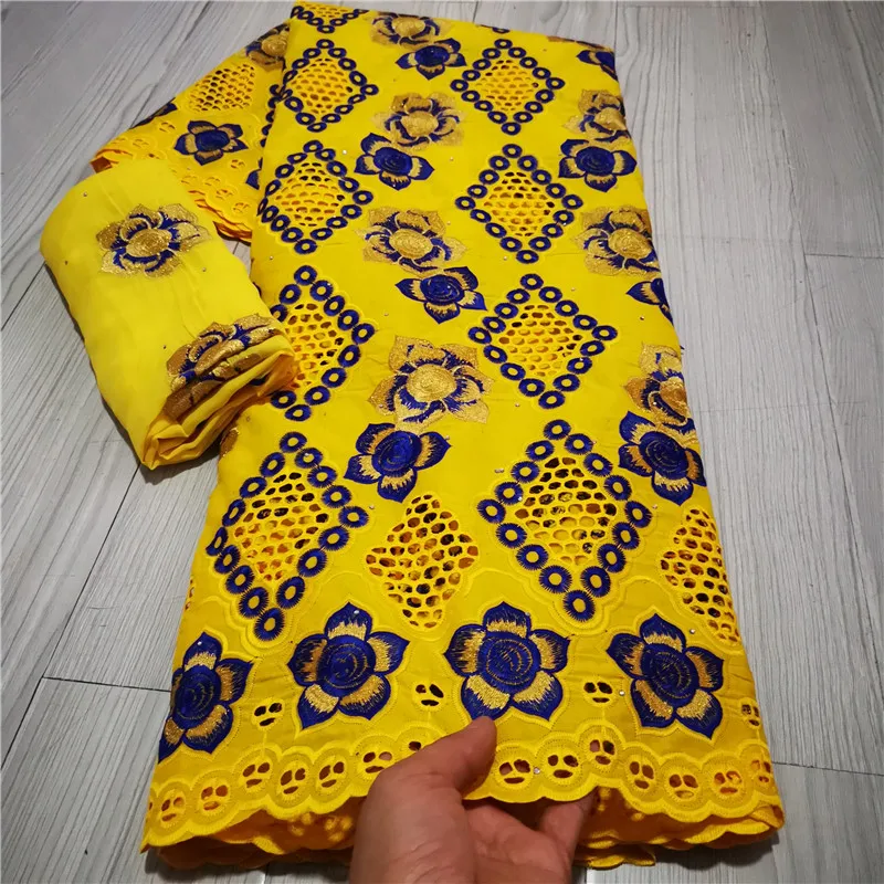 Новейшая нигерийская кружевная ткань с тюлем блузка хлопковая для