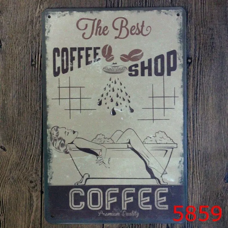 

Metal Tin Sign the best coffee shop Bar Pub Vintage Retro Poster Cafe ART