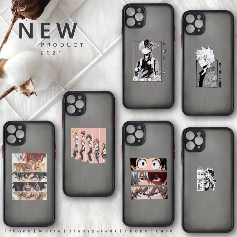 

Hero Academia Deku Bakugou Boku No Hero Phone Case matte transparent For iphone 7 8 11 12 13 plus mini x xs xr pro max cover