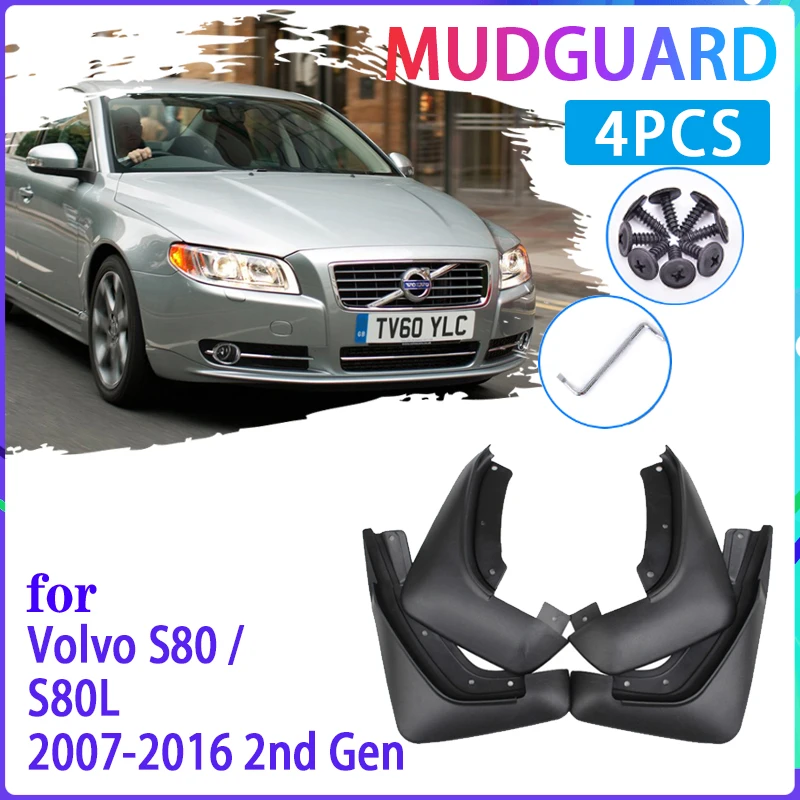 

4 PCS Car Mud Flaps for Volvo S80 S80L 2007~2016 2008 2009 2010 2011 Mudguard Splash Guards Fender Mudflaps Auto Accessories