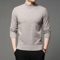 2021 autumn and winter new men turtleneck pullover sweater fashion solid color thick and warm bottoming shirt male brand clothes