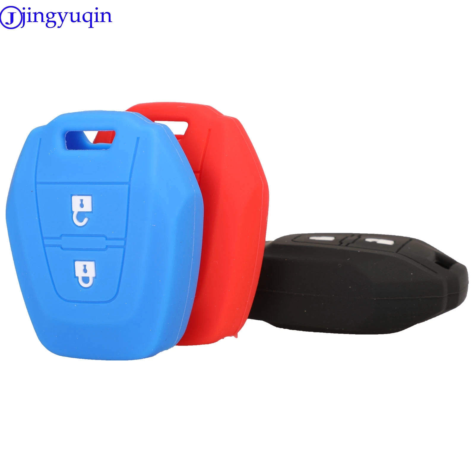 

jingyuqin Silicone Car Key Cover FOB Case for Isuzu DMAX MUX Truck 2 Buttons Remote Key Case for Isuzu Car Car-styling