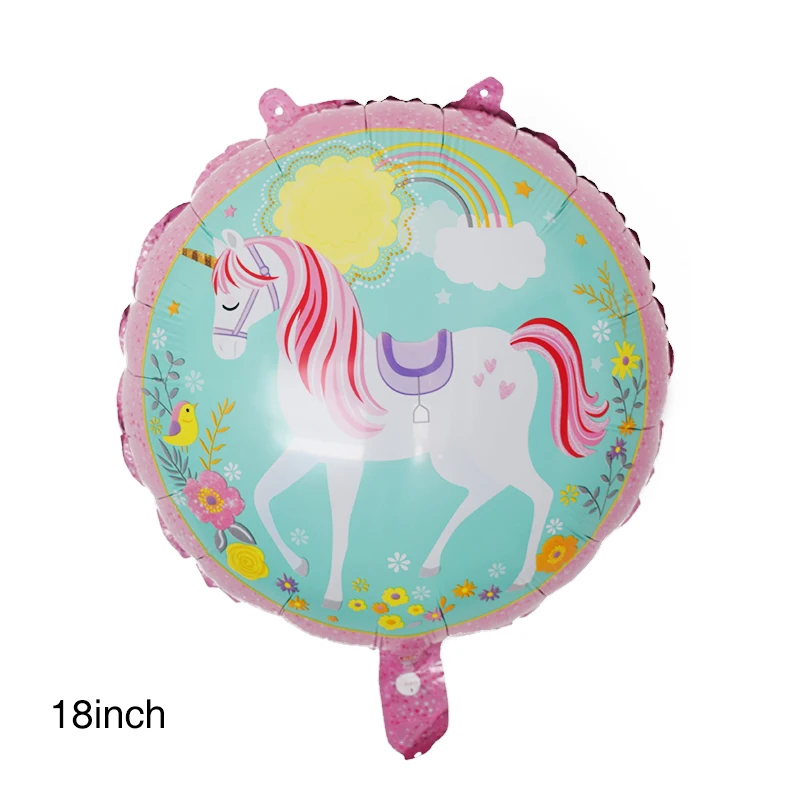 balloon 1pc 18 дюймов Алюминий пленка набор кистей с ручкой в форме единорога воздушный шар с гелием День рождения Baby Shower Единорог вечерние украшения поставки Алюминий воздушный шар - Цвет: balloon 1pc
