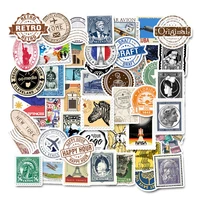 103050pcs vintage stamp commemorate waterproof stationery sticker skateboard suitcase luggage laptop sticker for girl gift