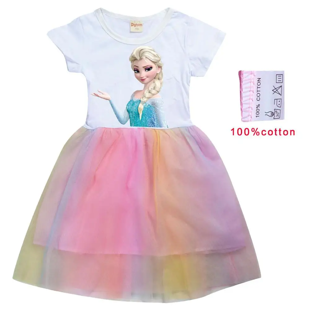 Платье принцессы Холодное сердце Disney кружевные платья Эльзы для девочек костюм