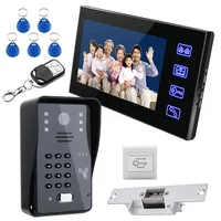 7" Lcd Video door phone intercom system RFID door access control kit outdoor camera Electric Strike Lock+wireless remote control