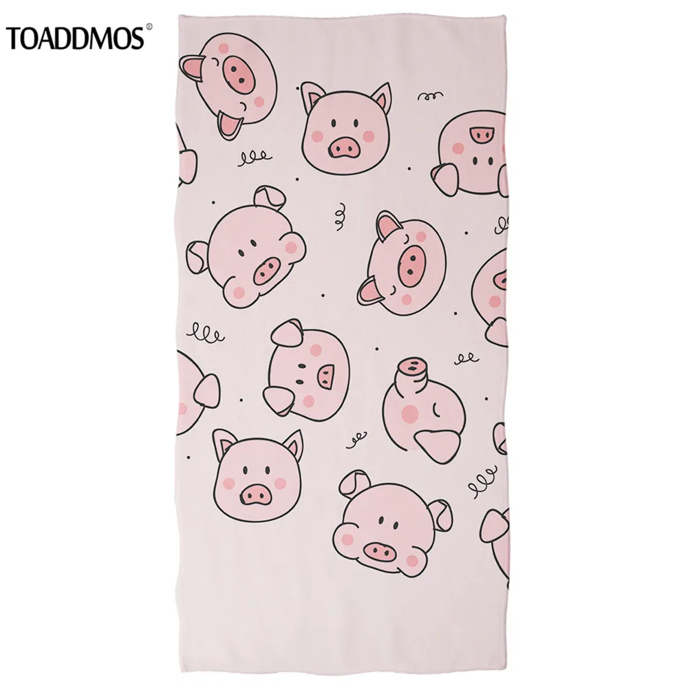 

TOADDMOS Pink Pig Funny Pattern Design Bath Towel for Kids Adult Quick Dry Soft Travel Face Towel Home Bathroom Absorbent Towel
