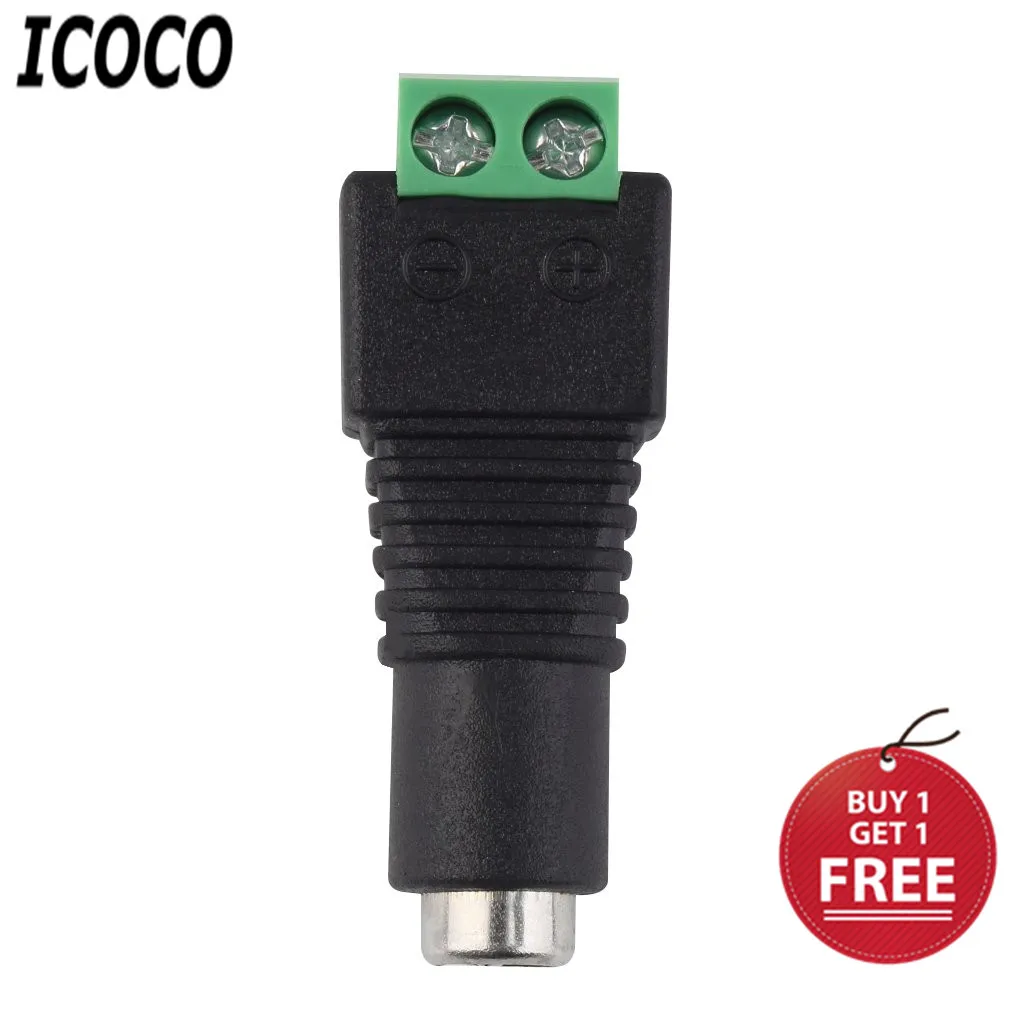 ICOCO 2 1x5 5 мм DC Мощность Гнездовой разъем Jack адаптер Разъем для CCTV светодиодные
