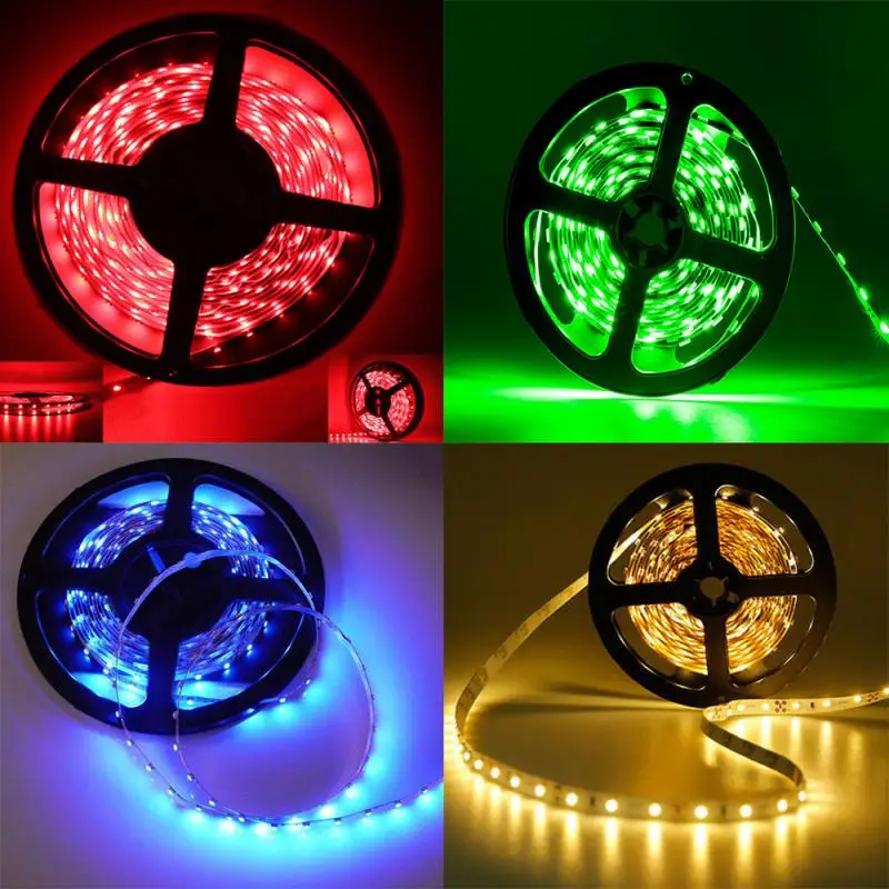 Светодиодная лента SMD3528 RGB меняющая цвет 60 ламп/метр 1 5 м Диодная постоянного тока