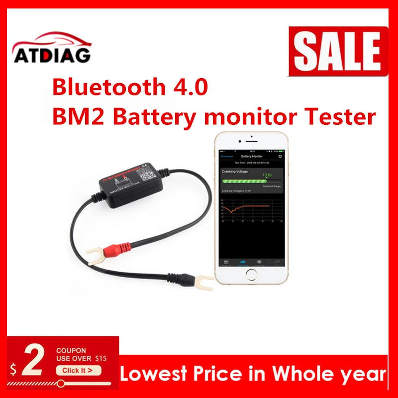 12 В Bluetooth 4,0 BM2 батарея монитор тестер диагностический инструмент для Android IOS iphone цифровой анализатор измерения батареи