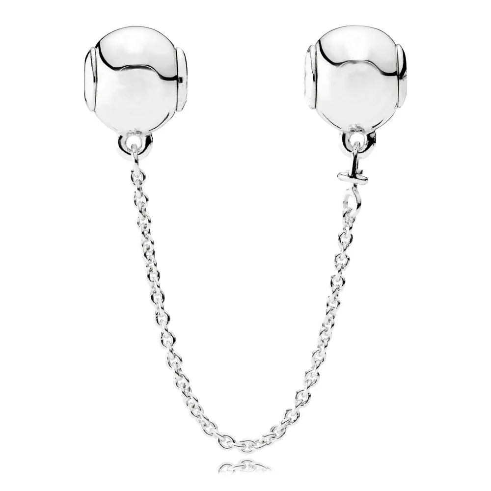 Логотип сигнатура безопасности цепи Бусины Fit Pandora Essence коллекция браслет 925 пробы Серебряный Шарм ювелирные изделия