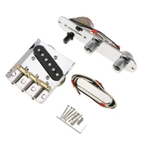 6 strings saddle bridge plate 3 way switch control plate neck pickup set for fender electric guitars replacement parts