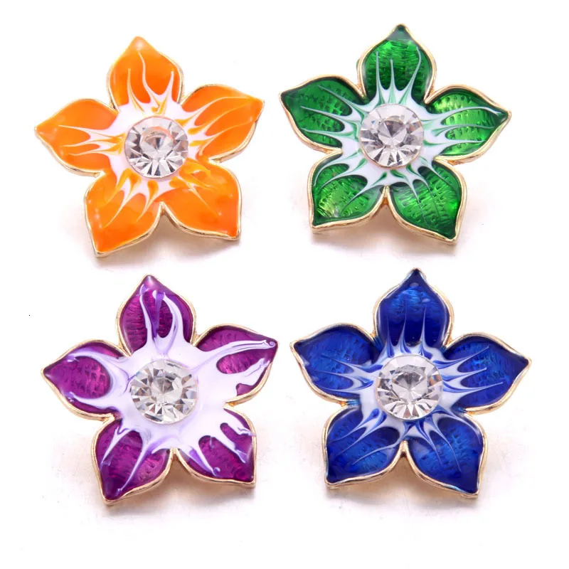10PCS High Quality 18mm Snap Button Jewelry Flower Heart wings Snap Buttons Fit Snap Bracelet for Women Love Snaps Jewelry