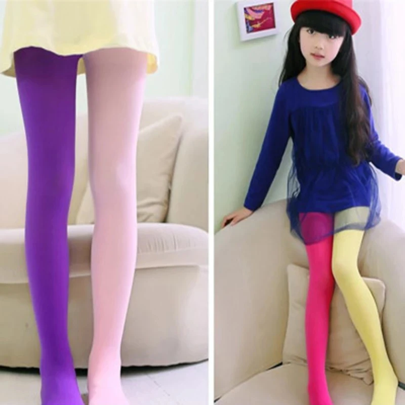 

Candy Color Mixed Tights For Baby Girl Stretch Trouser Skinny Pants Kids Dance Tights Pantyhose Stocking Patchwork 3-9Y Cotton