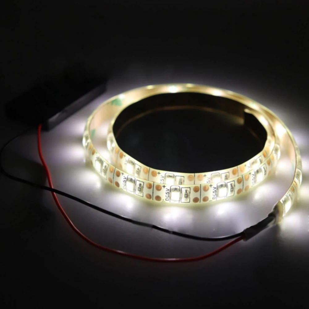 Светодиодная лента DC3V 0 5 м 1 2 светильник 2835 SMD с питанием от аккумулятора гибкая