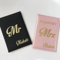 2pcs lot custom pu personalized passport cover mr mrs bride groom bridesmaid gifts party favors wedding return gift for guests