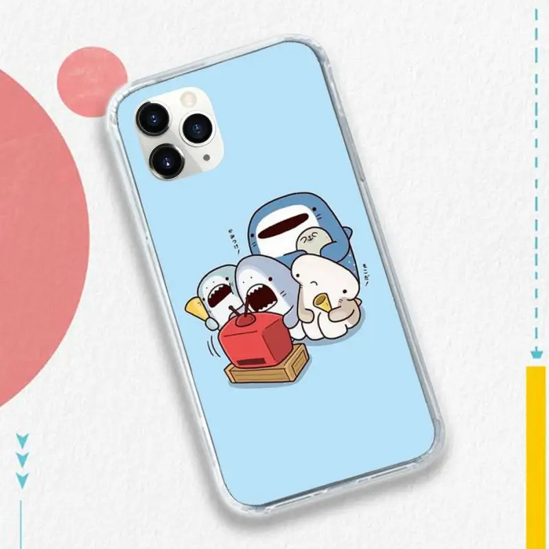 

Kawaii Samezu Shark Soft Silicone Phone Case for iPhone 11 12 pro XS MAX 8 7 6 6S Plus X 5S SE 2020 XR