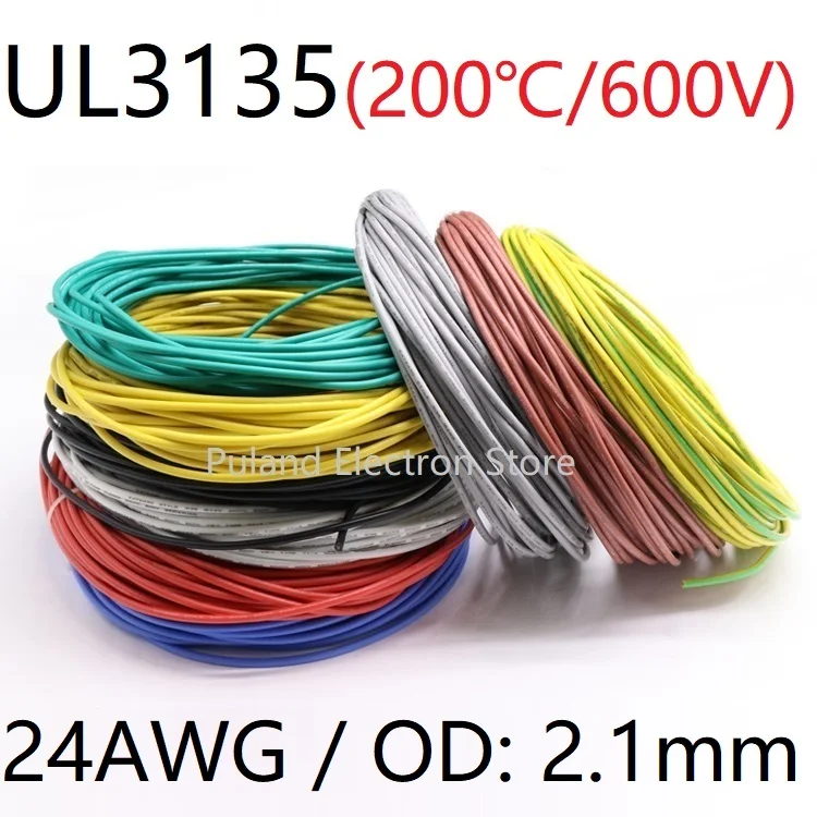 UL3135 силиконовая резиновая проволока Гибкая 24AWG OD 2 1 мм изолированный мягкий