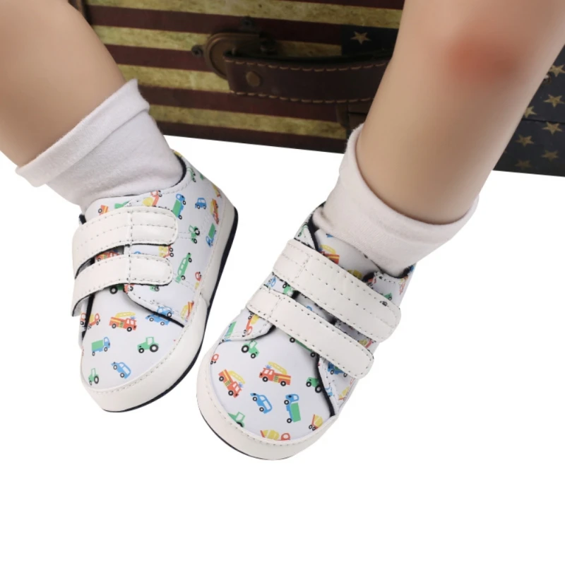 

Newborn Baby Boys Girls Print Car Classic Sports Sneakers First Walkers Shoes Infant Toddler Anti-slip Print dog baby Shoes