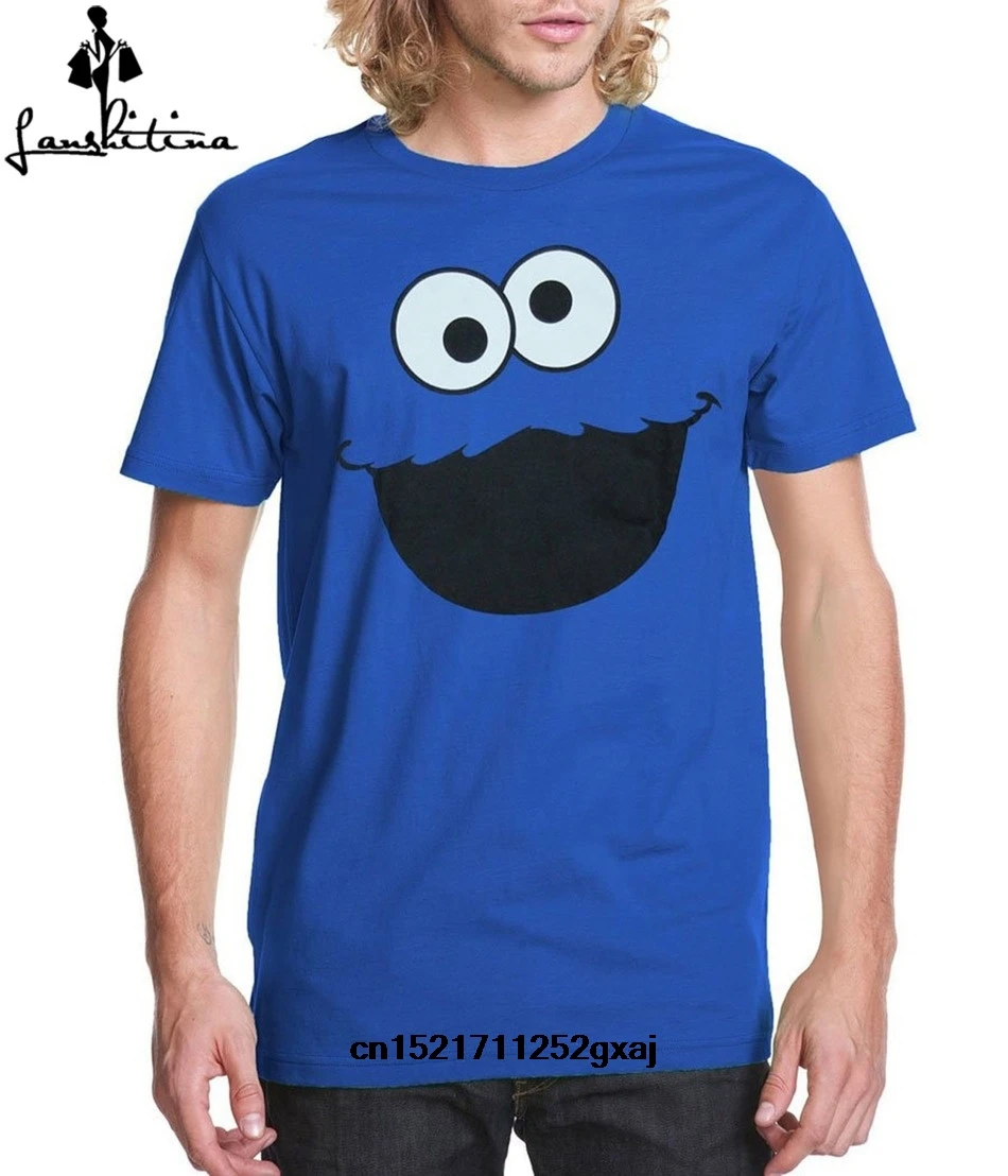 Мужская футболка модная улица Сезам печенье монстр лицо взрослая новинка wo для