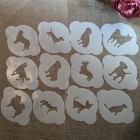 12pcslot 1310cm pet dog diy layering stencils painting scrapbooking stamping embossing album paper card template
