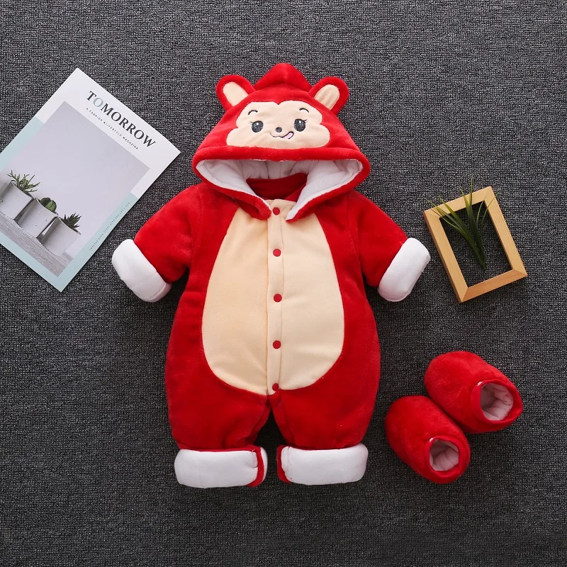 Детские теплые комбинезоны детский зимний фланелевый комбинезон с хлопковой